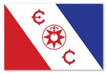 A famosa bandeira do Clube dos Exploradores, confiada a L. Ron Hubbard durante a sua expedição ao Alasca e em explorações subsequentes. 